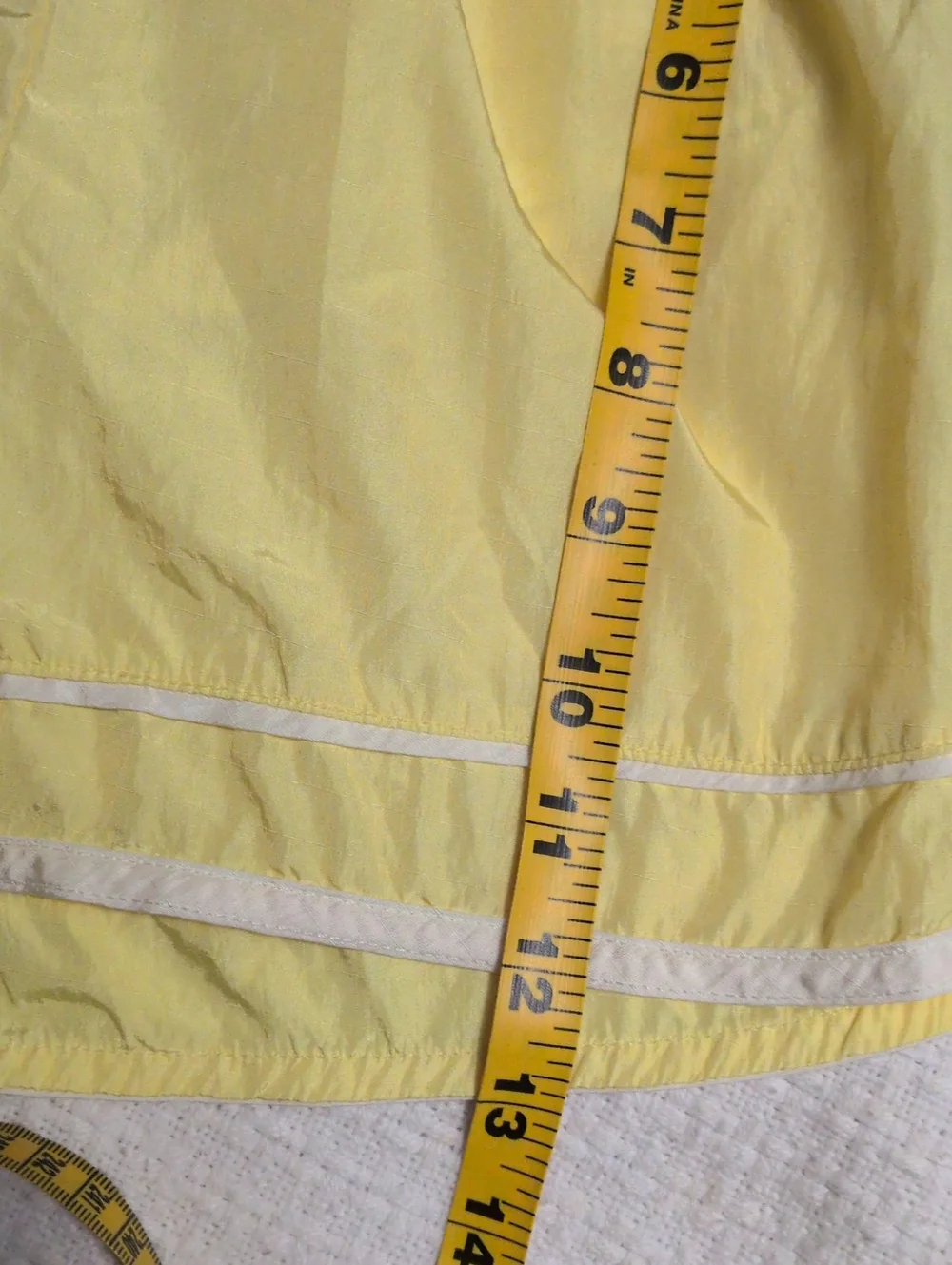 Free People Yellow Athletic Running Shorts with White Trim
